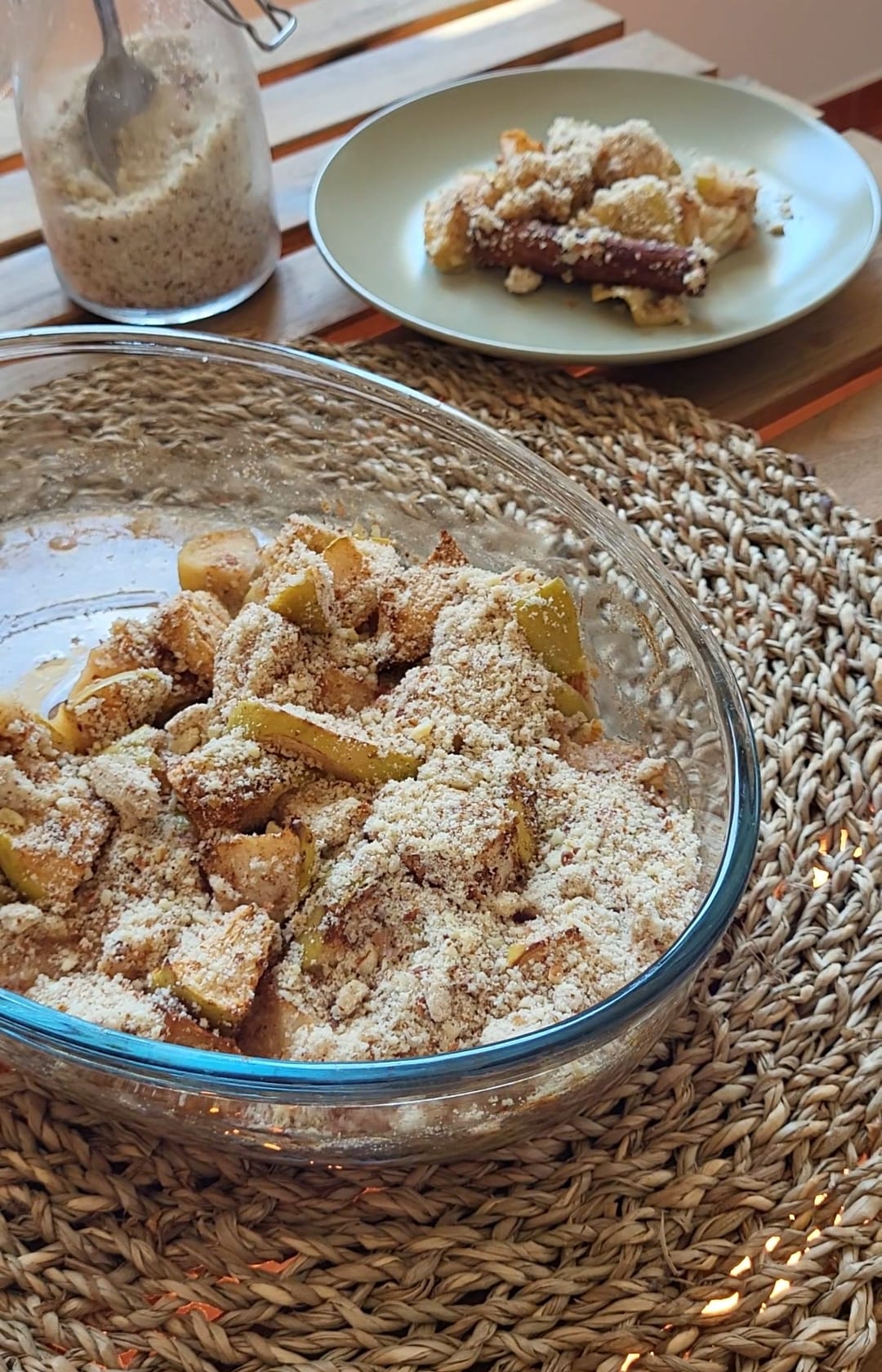 Crumble de maça saudável